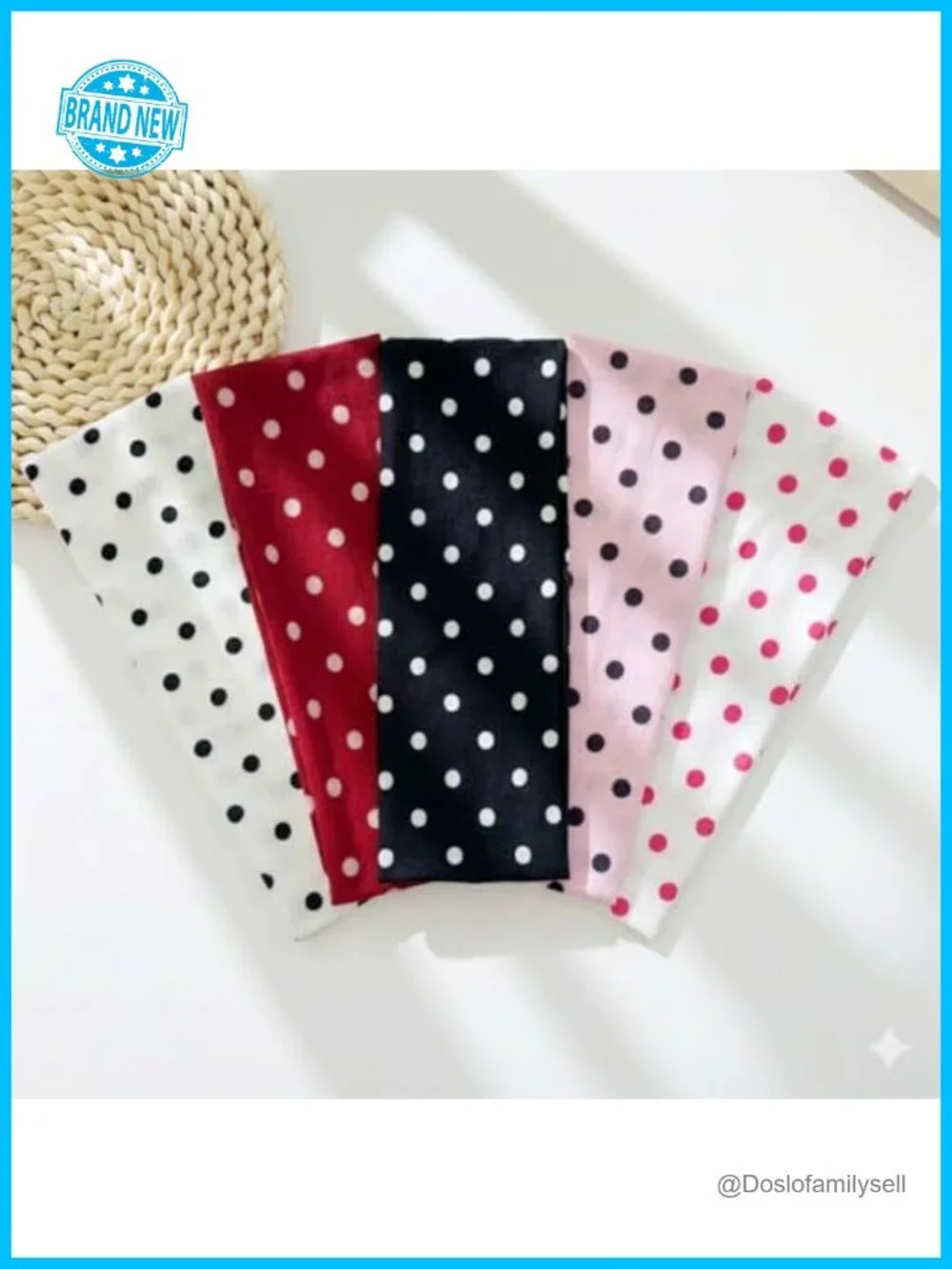 Cute Y2K Style Elastic Wide Headband 5 Pack Non Slip for Workout Yoga Hair